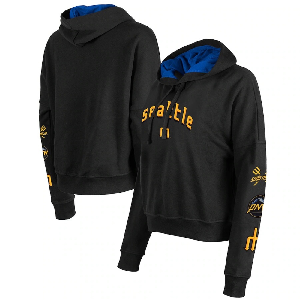 NWT Women's Seattle Mariners New Era Black 2023 City Connect Pullover Hoodie XL